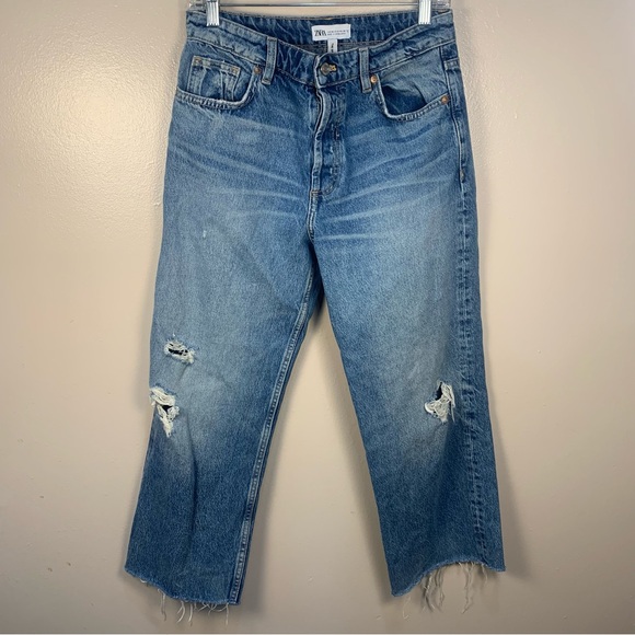 Zara Denim - Zara The Grunge Pant Denim Distressed Jeans Raw Hem